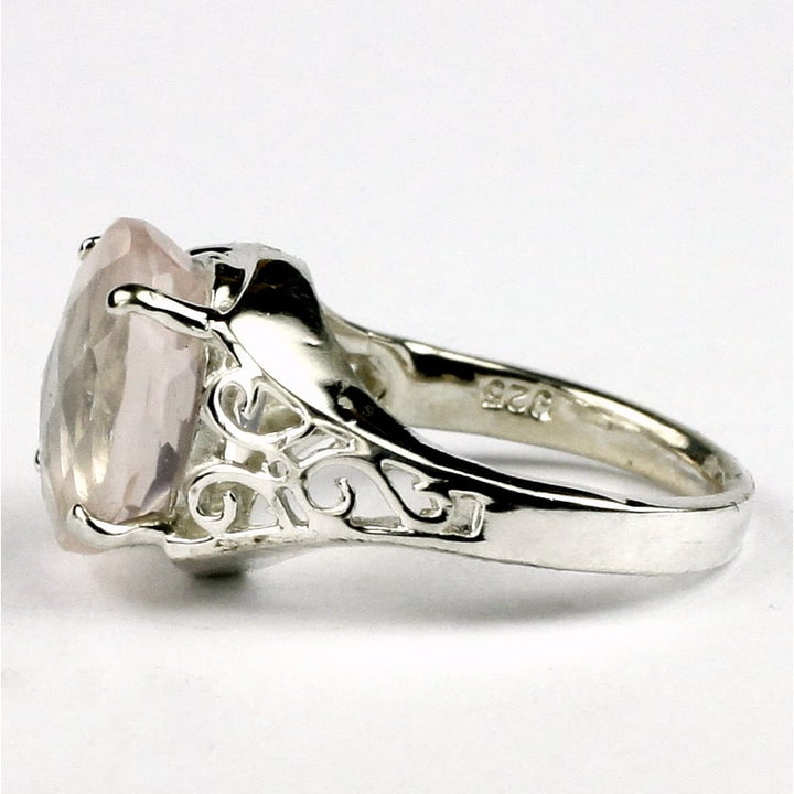 SR057 Rose Quartz 925 Sterling Silver Ring Image 3