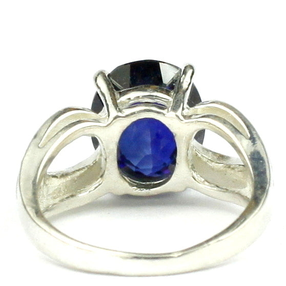 SR361 Created Blue Sapphire 925 Sterling Silver Ring Image 4