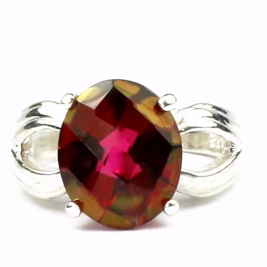 SR361 Crimson Fire Topaz 925 Sterling Silver Ring Image 1