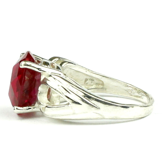 SR361 Created Ruby 925 Sterling Silver Ring Image 3