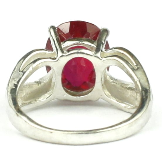 SR361 Created Ruby 925 Sterling Silver Ring Image 4