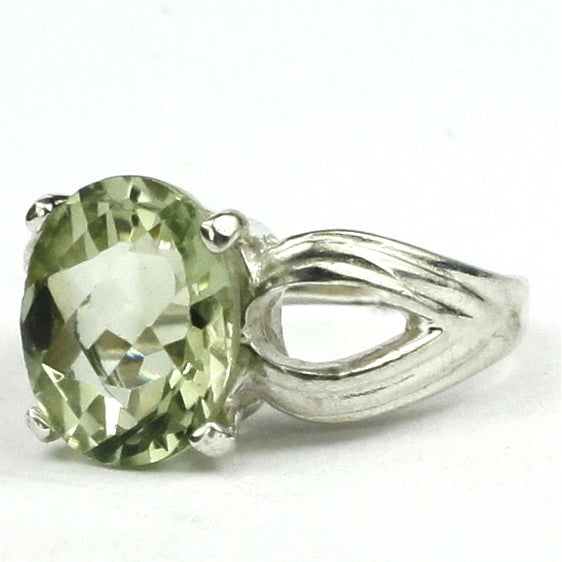 SR361 Green Amethyst (Prasiolite) 925 Sterling Silver Ring Image 2