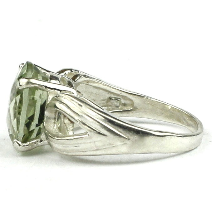 SR361 Green Amethyst (Prasiolite) 925 Sterling Silver Ring Image 3