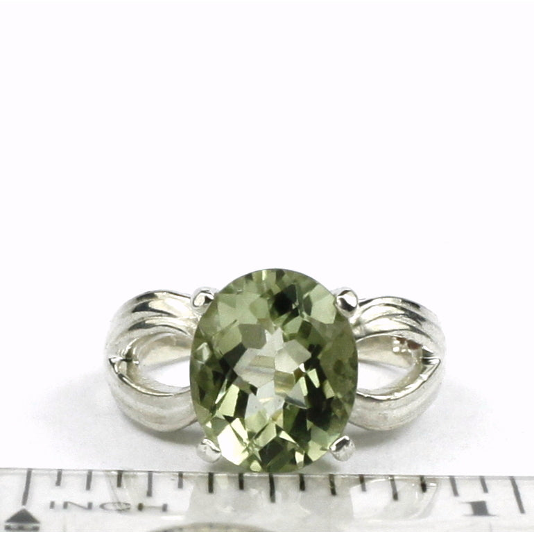 SR361 Green Amethyst (Prasiolite) 925 Sterling Silver Ring Image 4