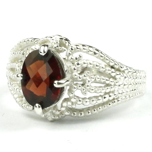 SR365 Mozambique Garnet 925 Sterling Silver Ladies Ring Image 2