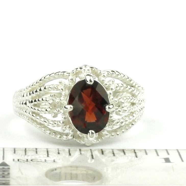 SR365 Mozambique Garnet 925 Sterling Silver Ladies Ring Image 4