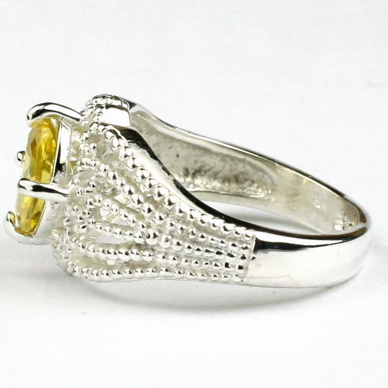 SR365 Golden Yellow CZ 925 Sterling Silver Ladies Ring Image 3