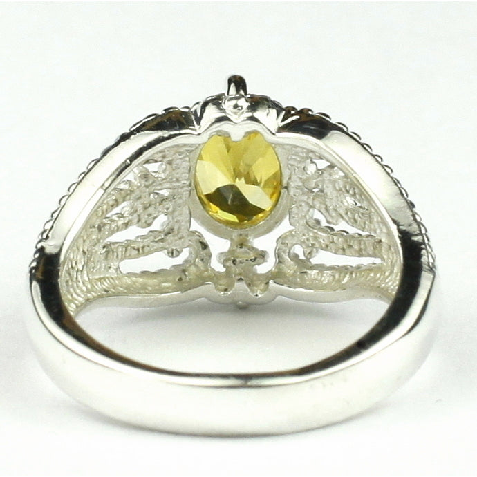 SR365 Golden Yellow CZ 925 Sterling Silver Ladies Ring Image 4