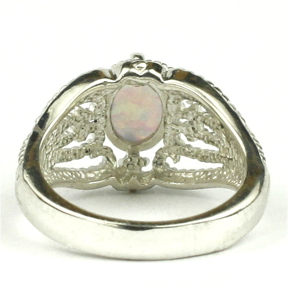 SR365 Created White Opal 925 Sterling Silver Ladies Ring Image 4