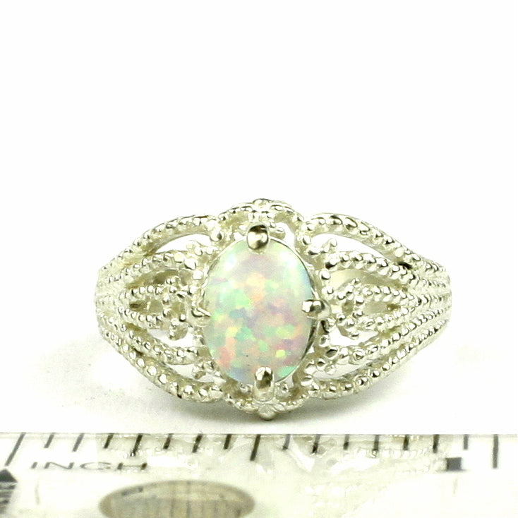 SR365 Created White Opal 925 Sterling Silver Ladies Ring Image 4