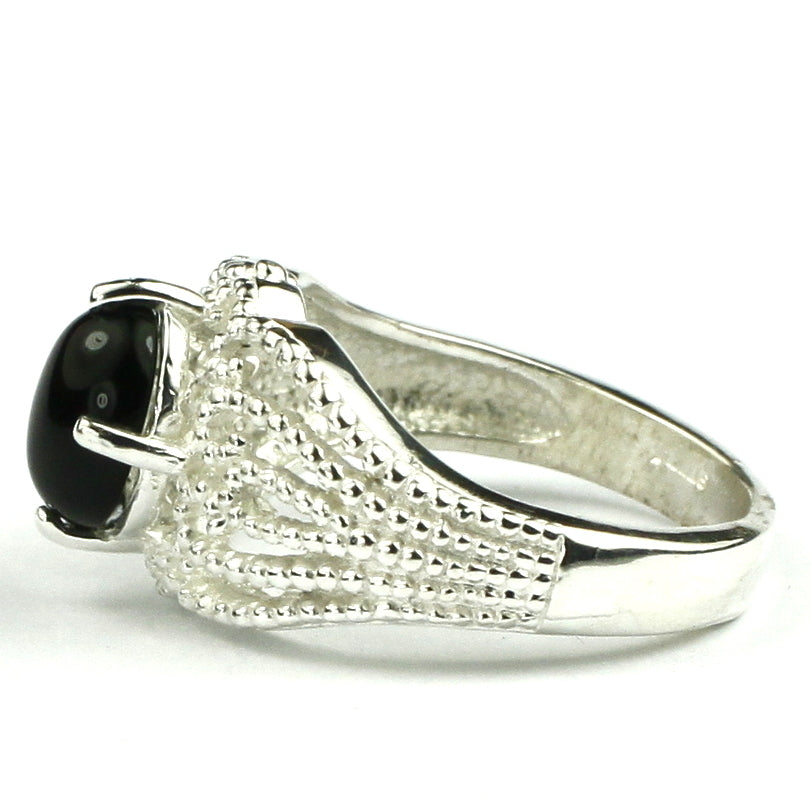 SR365 Black Onyx 925 Sterling Silver Ladies Ring Image 3