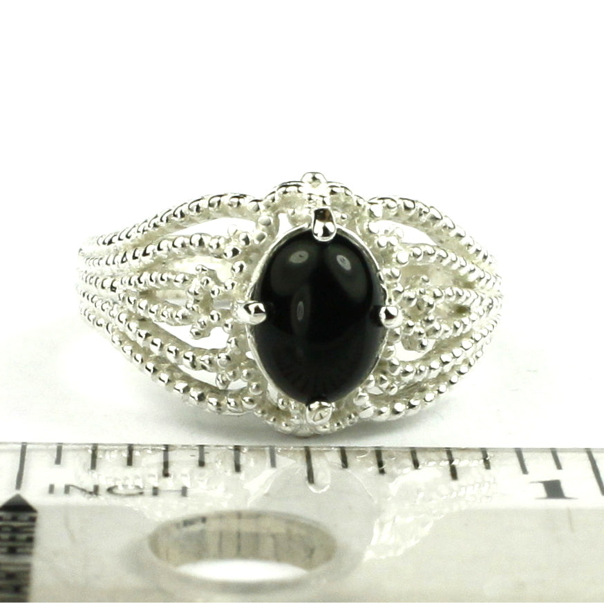 SR365 Black Onyx 925 Sterling Silver Ladies Ring Image 4