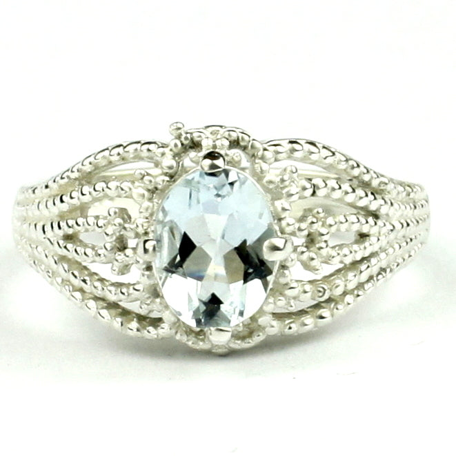 SR365 Aquamarine 925 Sterling Silver Ladies Ring Image 1