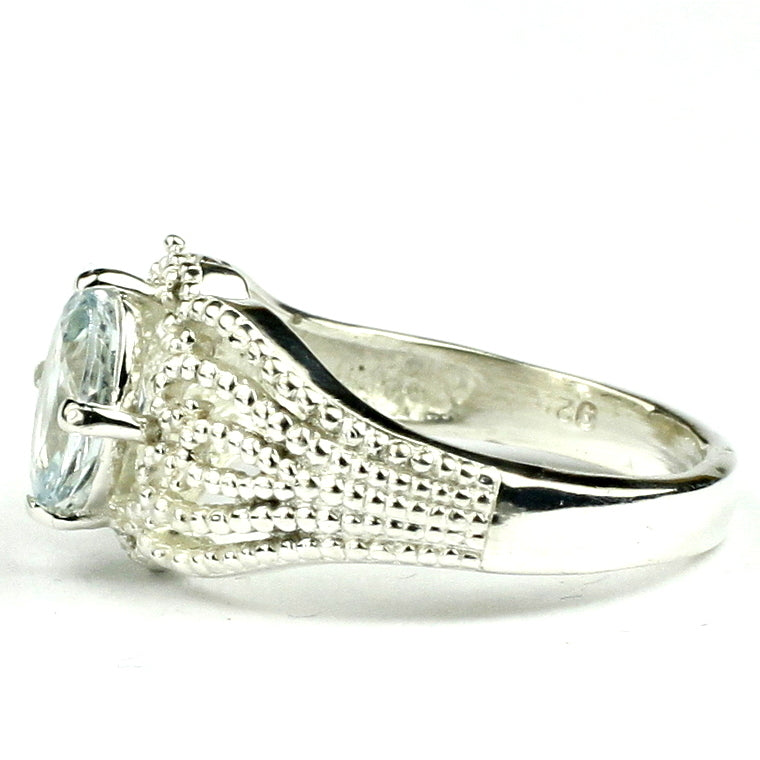 SR365 Aquamarine 925 Sterling Silver Ladies Ring Image 3