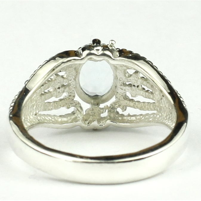 SR365 Aquamarine 925 Sterling Silver Ladies Ring Image 4