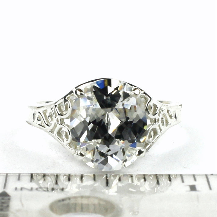 SR057 Silver Topaz 925 Sterling Silver Ring Image 4