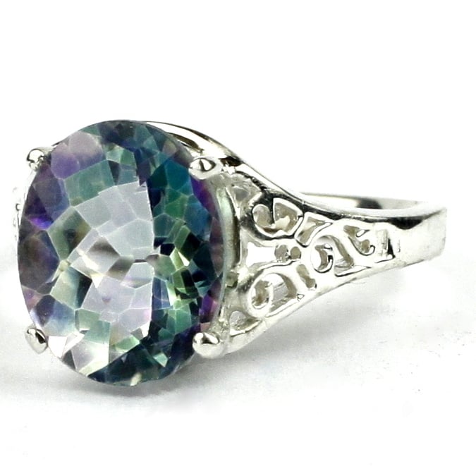 SR057 Neptune Garden Topaz 925 Sterling Silver Ring Image 2