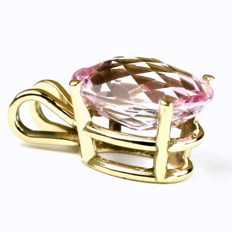 14K Gold Pendant Pure Pink Topaz P040 Image 3