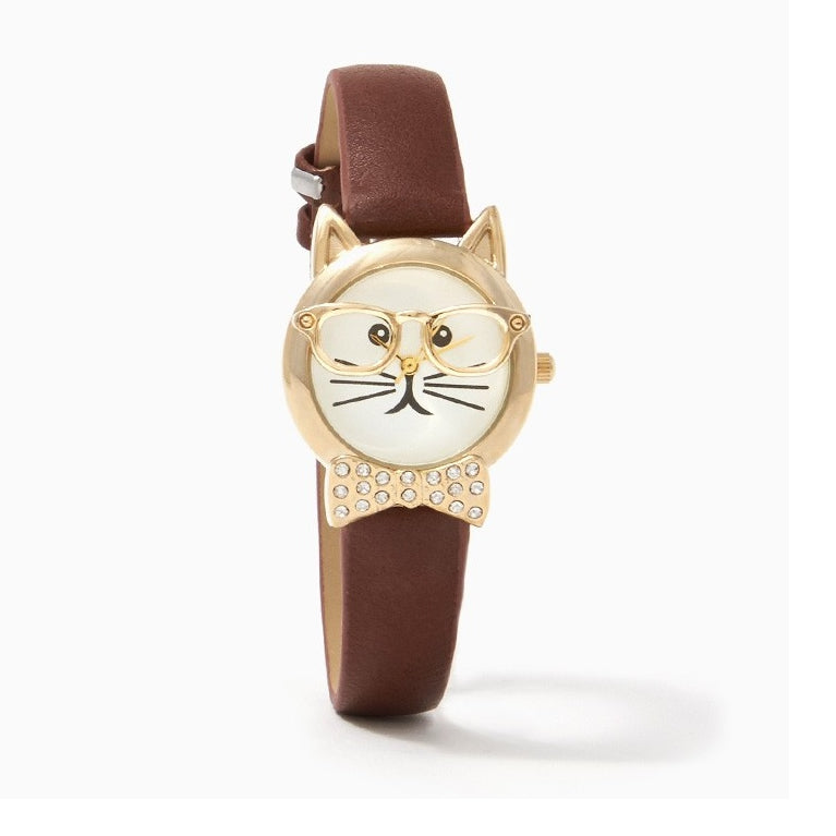 Bow Tie Affair Cat Watch With Diamond Crystal Bow Image 1