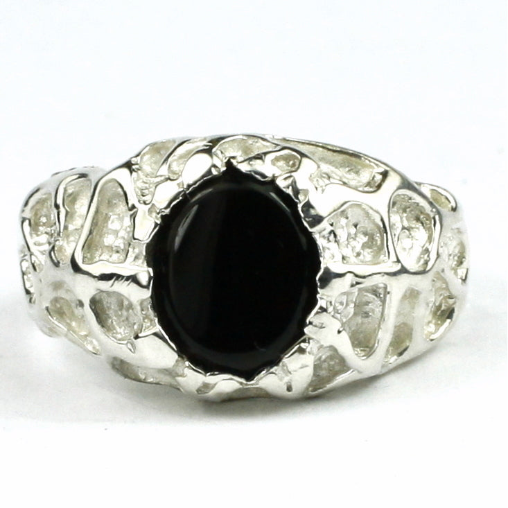 Sterling Silver Mens Ring Black Onyx SR168 Image 1