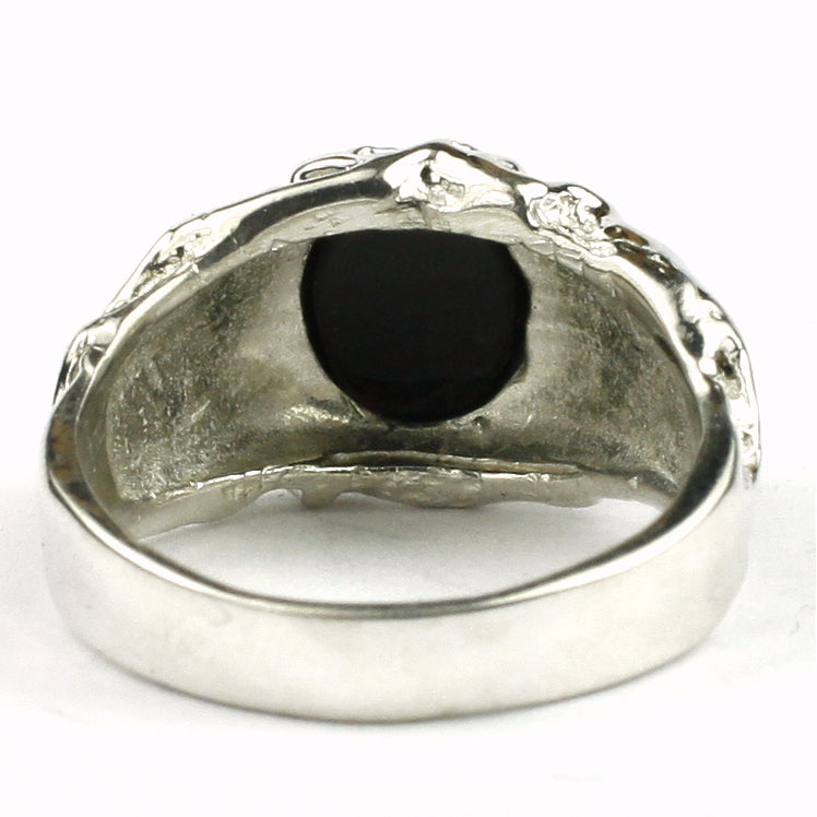 Sterling Silver Mens Ring Black Onyx SR168 Image 4