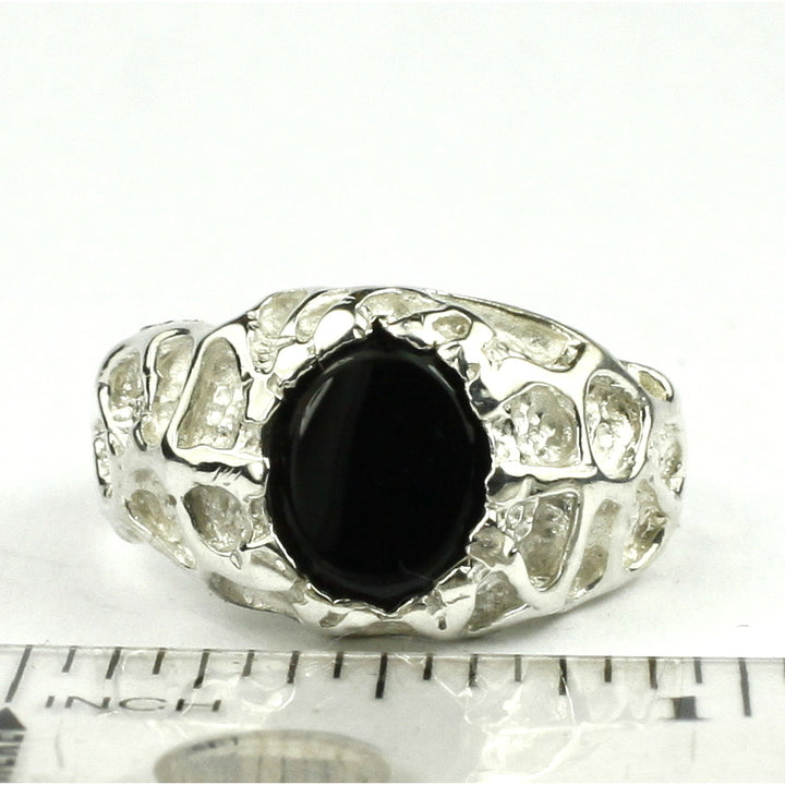 Sterling Silver Mens Ring Black Onyx SR168 Image 4