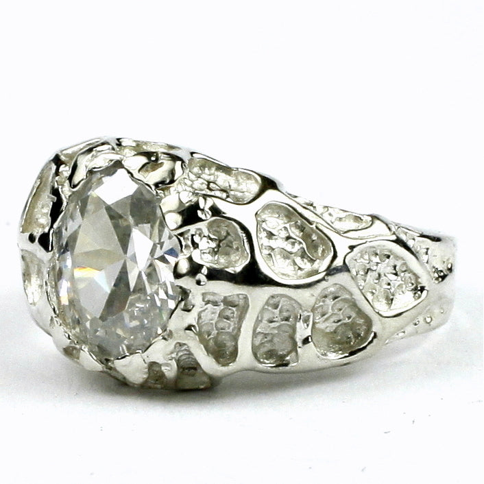 Sterling Silver Mens Ring Cubic Zirconia SR168 Image 2