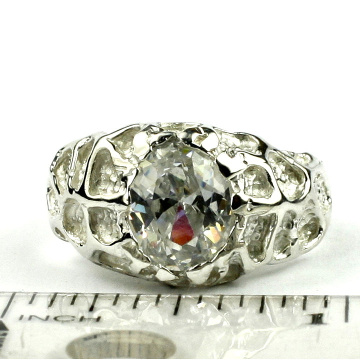 Sterling Silver Mens Ring Cubic Zirconia SR168 Image 4