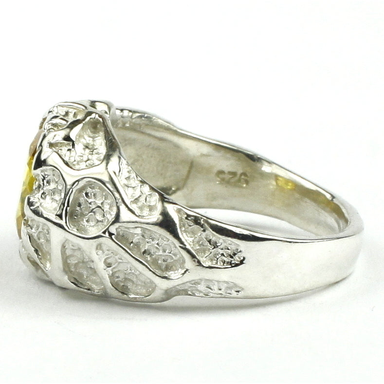Sterling Silver Mens Ring Golden Yellow CZ  SR168 Image 3