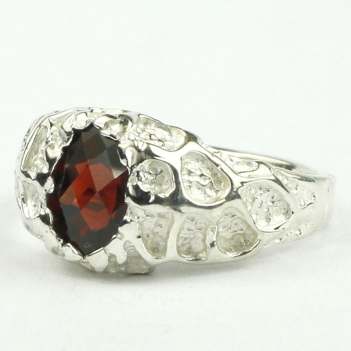 Sterling Silver Mens Ring Mozambique Garnet SR168 Image 2