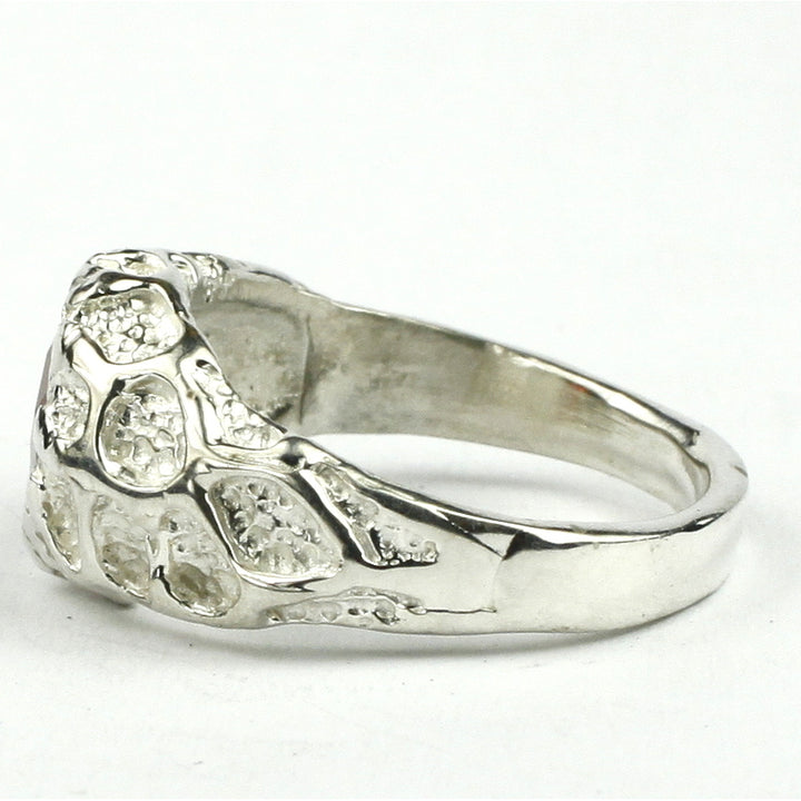 Sterling Silver Mens Ring Mozambique Garnet SR168 Image 3