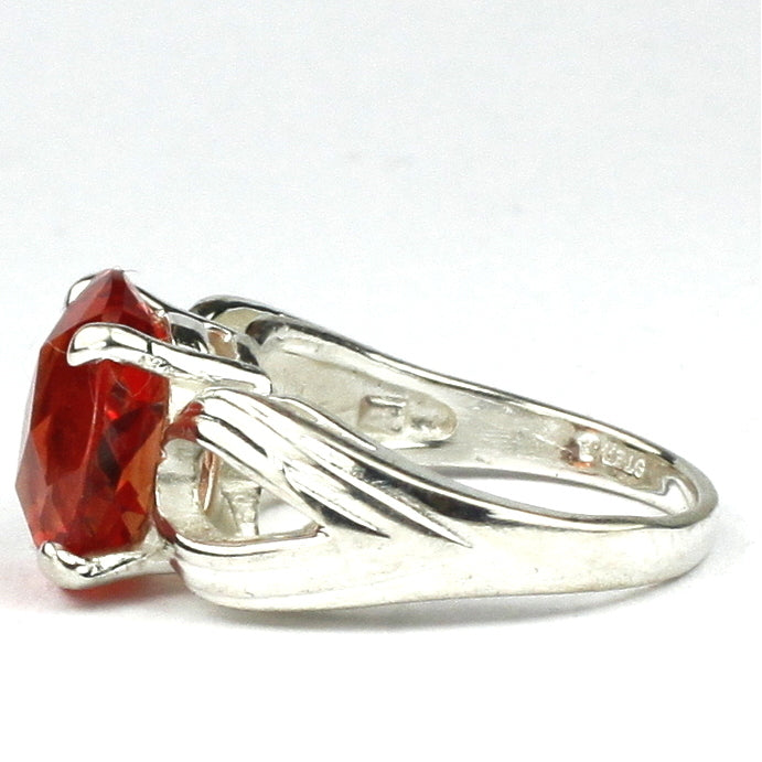 SR361 Created Padparadsha Sapphire 925 Sterling Silver Ring Image 3