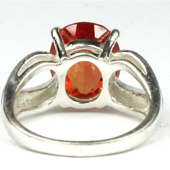 SR361 Created Padparadsha Sapphire 925 Sterling Silver Ring Image 4