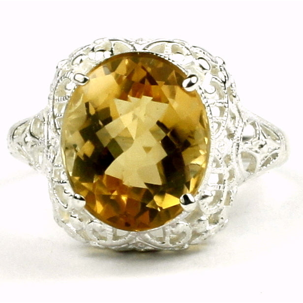 Sterling Silver Antique Style Filigree Ring Citrine SR009 Image 1