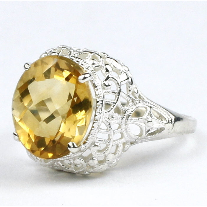 Sterling Silver Antique Style Filigree Ring Citrine SR009 Image 2