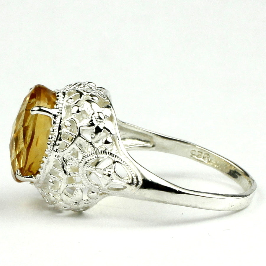 Sterling Silver Antique Style Filigree Ring Citrine SR009 Image 3