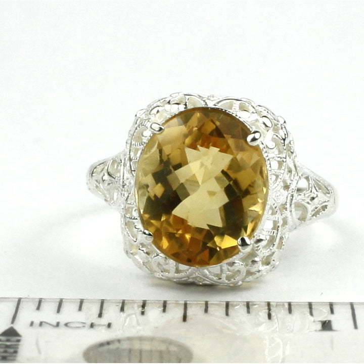 Sterling Silver Antique Style Filigree Ring Citrine SR009 Image 4