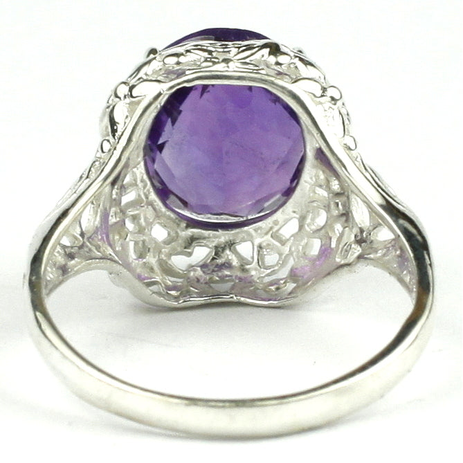 Sterling Silver Antique Style Filigree Amethyst Ring SR009 Image 4