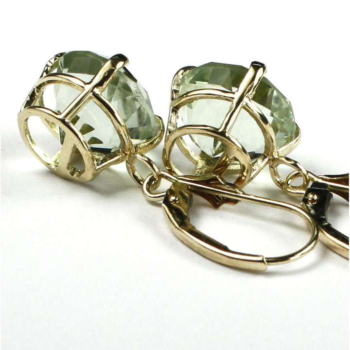 14K Leverback Earrings Green Amethyst (Prasiolite) E117 Image 3