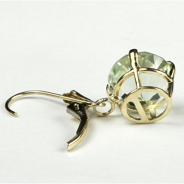 14K Leverback Earrings Green Amethyst (Prasiolite) E117 Image 4