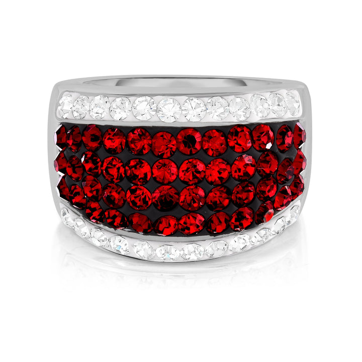 18Kt White Gold Plated Crystal Cocktail Ring Image 6