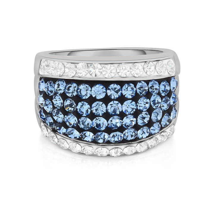 18Kt White Gold Plated Crystal Cocktail Ring Image 4