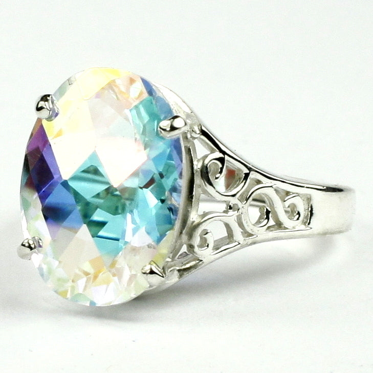 Sterling Silver Ladies Ring Mercury Mist Topaz SR049 Image 2