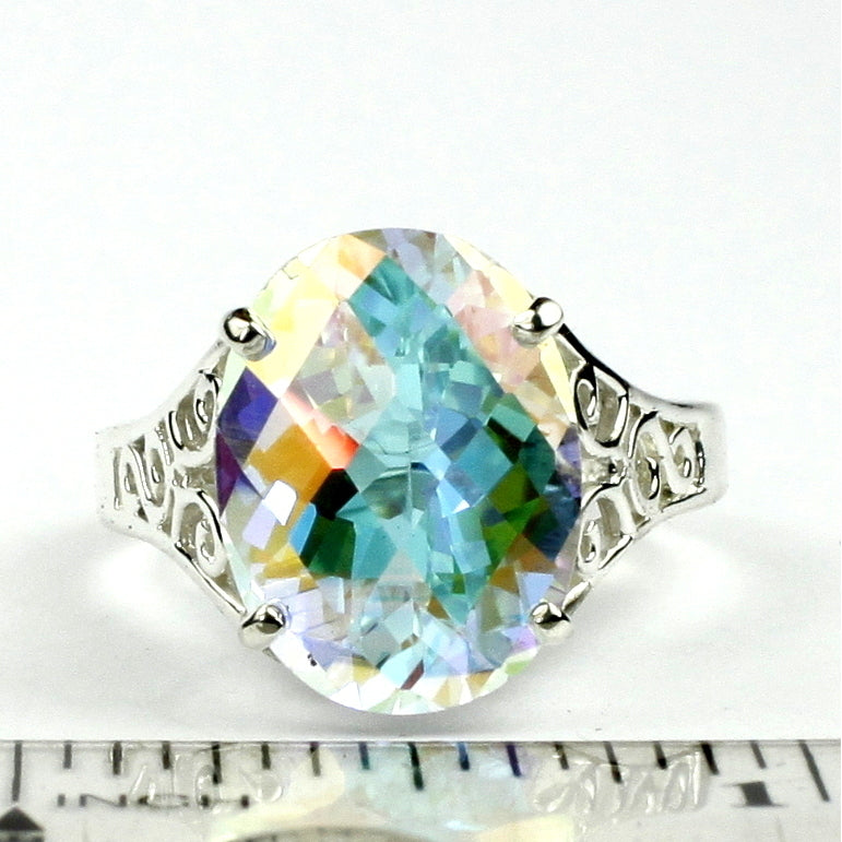 Sterling Silver Ladies Ring Mercury Mist Topaz SR049 Image 4