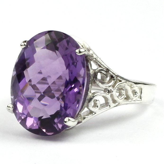 Sterling Silver Ladies Ring Amethyst SR049 Image 2