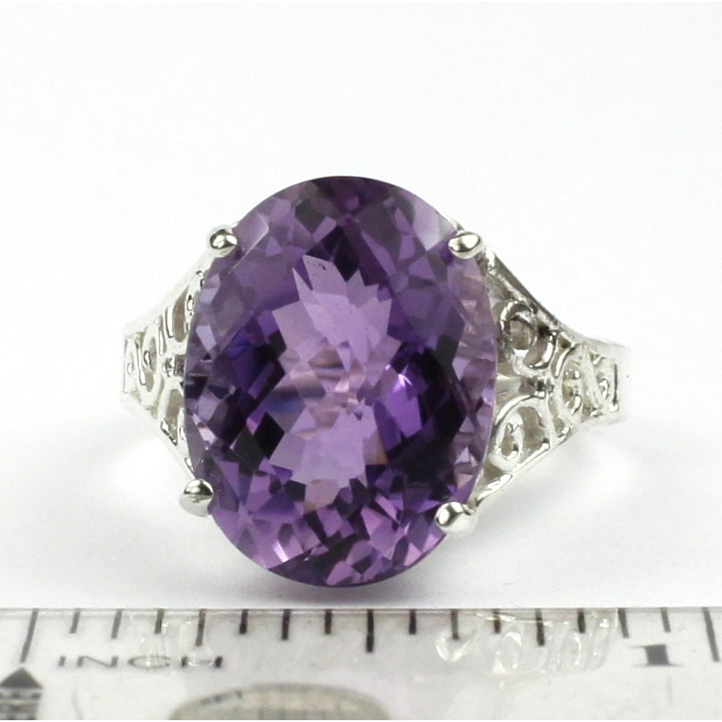 Sterling Silver Ladies Ring Amethyst SR049 Image 4