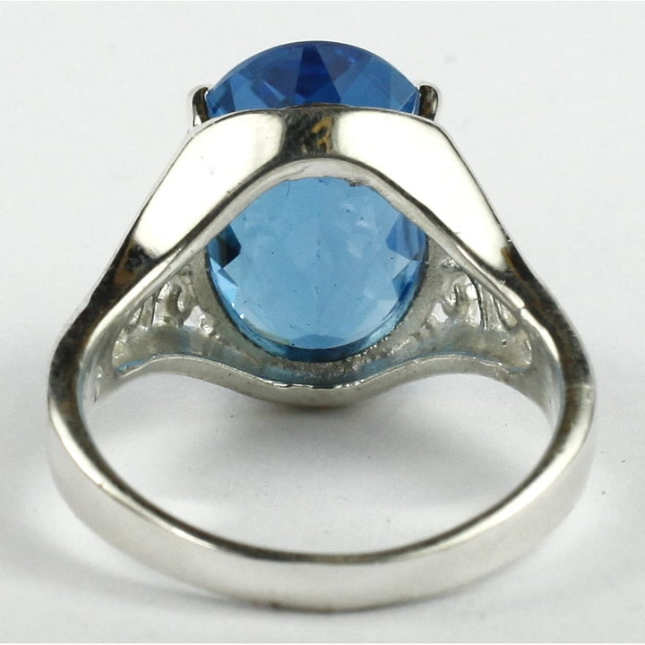 Sterling Silver Ladies Ring Swiss Blue Topaz SR049 Image 4