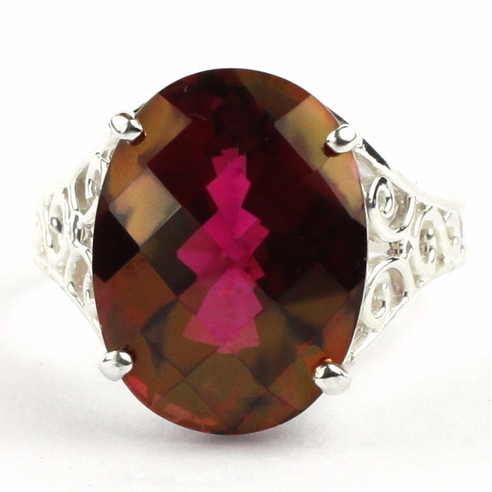 Sterling Silver Ring Crimson Fire Topaz SR049 Image 1