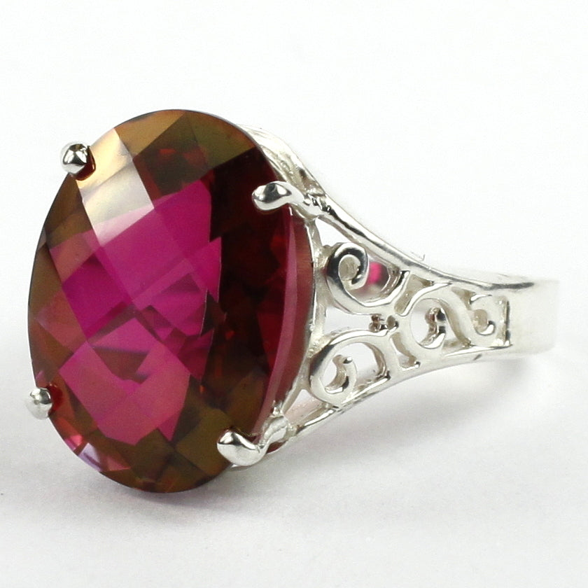 Sterling Silver Ring Crimson Fire Topaz SR049 Image 2