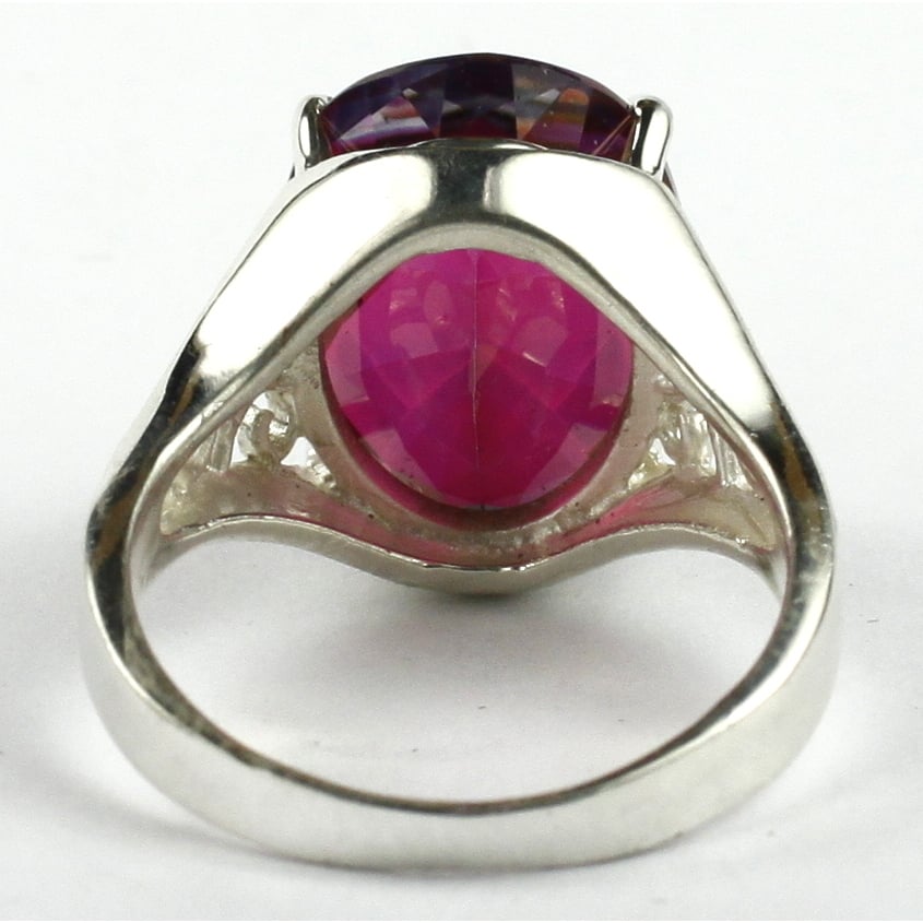 Sterling Silver Ring Crimson Fire Topaz SR049 Image 4